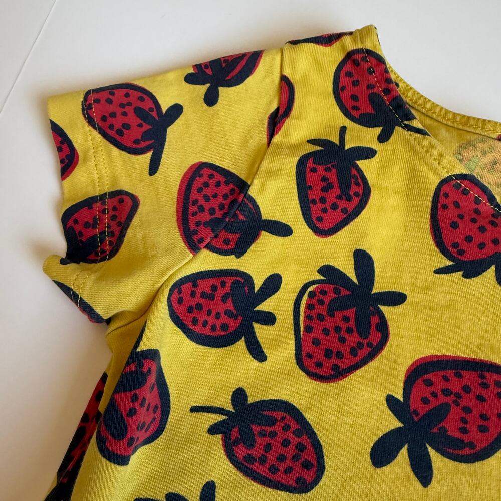 Hanna Andersson Yellow Strawberry Play All Day Dress 6-7 120cm - Picture 5 of 7